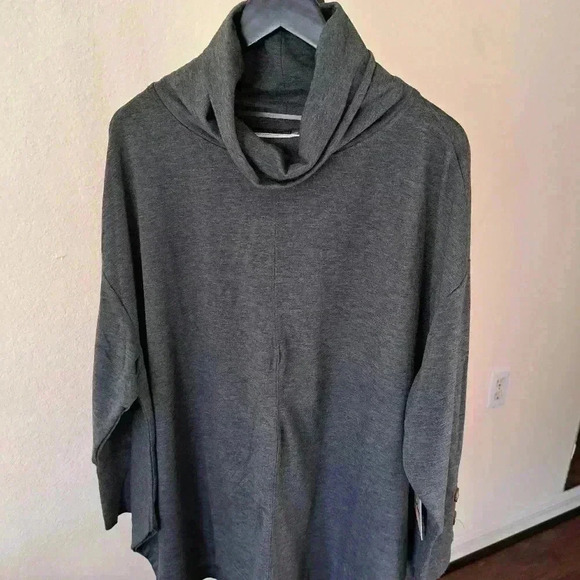 SWEATSHIRT PROJECT GRAY BUTTONED SLEEVES SIZE 1X - Picture 7 of 13